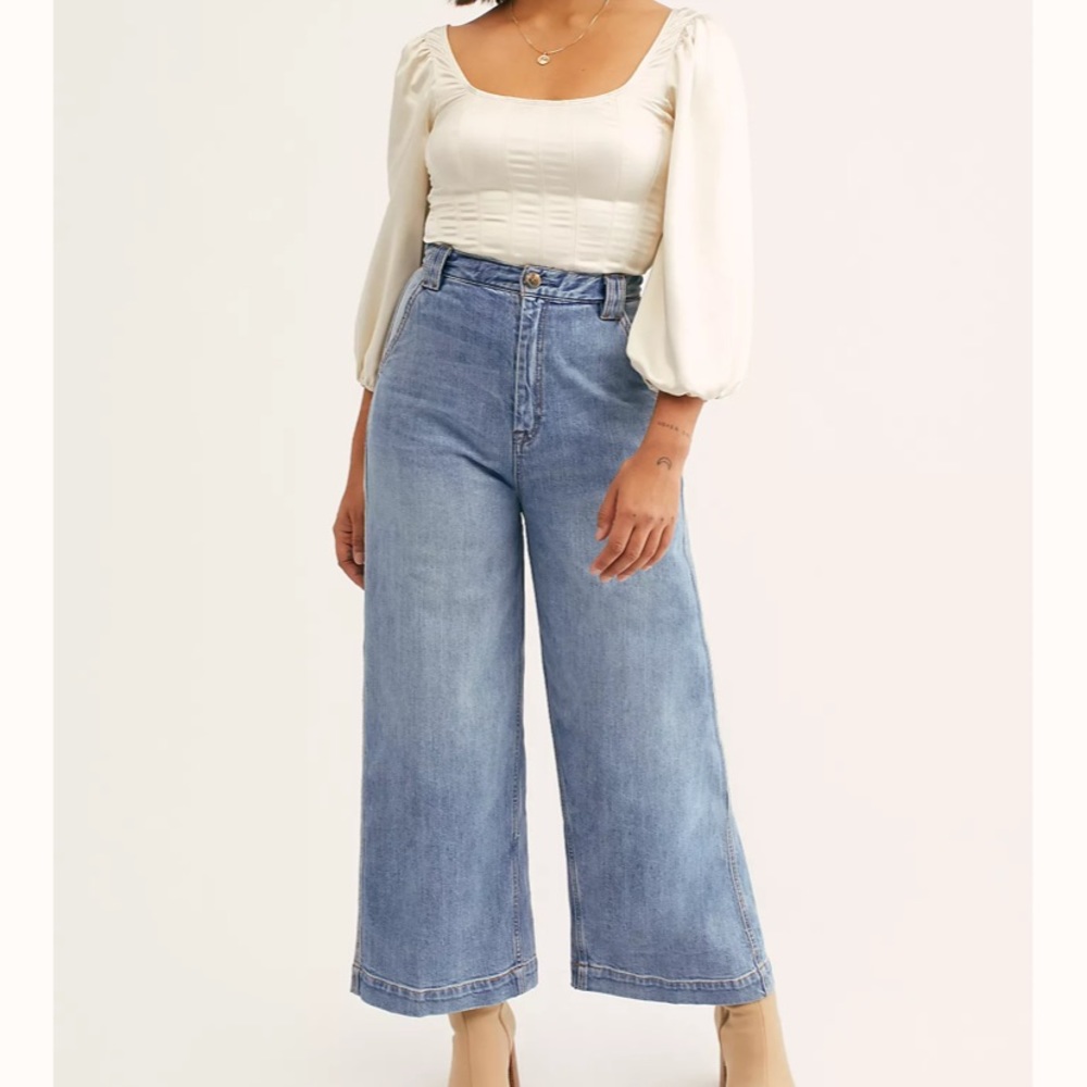 CRVY Free People Berlin Wide Leg Jeans